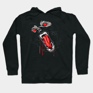 Dark Wolf Art Horror Roar Hoodie